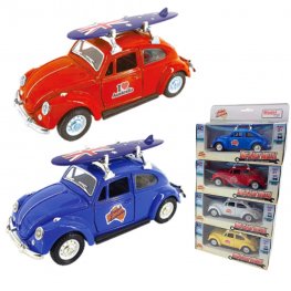 1:32 VW Beetle with Aussie Flag Surfboard on top and Cruzin & I Love Australia sticker on both sides of doors AA5746SW  1:32 VW Beetle with Aussie Flag Surfboard on top and Cruzin & I Love Australia sticker on both sides of doors AA5746SW