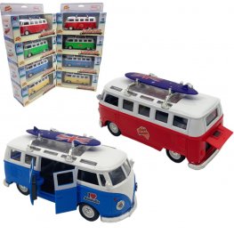1:32 VW Bus with Aussie Flag Surfboard on top and Cruzin & I Love Australia sticker on both sides of doors AA8011SW  1:32 VW Bus with Aussie Flag Surfboard on top and Cruzin & I Love Australia sticker on both sides of doors AA8011SW
