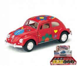 1967 Volkswagen Classical Beetle with Printing Flower 1:32 (5" Asstd Colour) KT5057DF  1967 Volkswagen Classical Beetle with Printing Flower 1:32 (5" Asstd Colour) KT5057DF