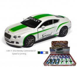 1:38 5" 2012 Bentley Continental GT Speed with printing (4 colors asst) KT5369DF  1:38 5" 2012 Bentley Continental GT Speed with printing (4 colors asst) KT5369DF