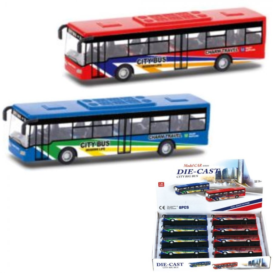 5\" Diecast Models 1:43 City Big Bus (3 Assot.) MLQ2556D-8