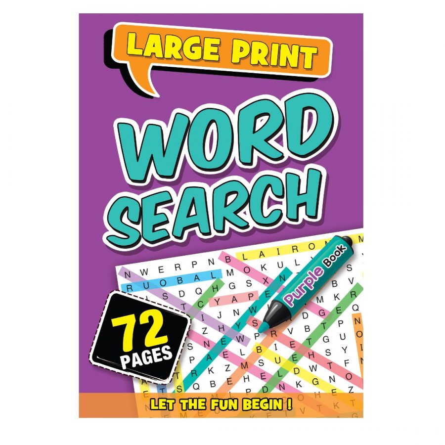 72 Pages Word Search Book Purple (MM01205)