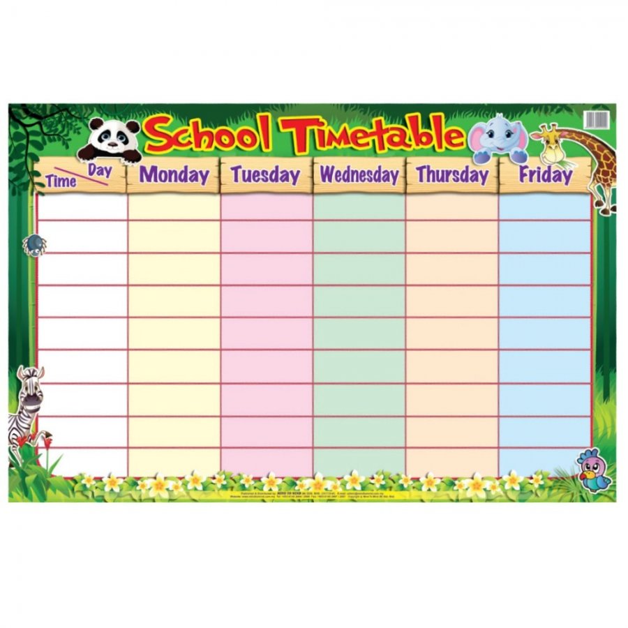 School Timetable - Educational Chart (MM09900)