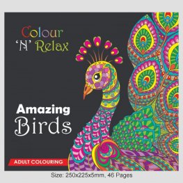 Colour 'N' Relax Amazing Birds(48 Pages Adult Colouring Book) MM47470