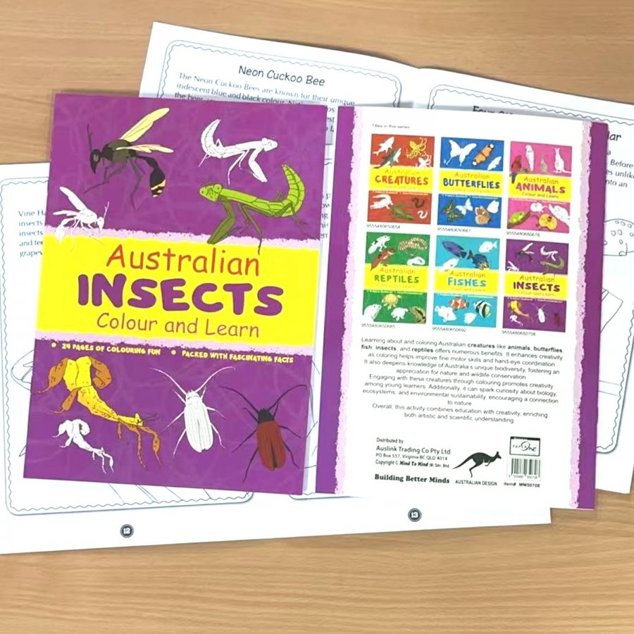 Australian INSECTS Colour and Learn MM50708