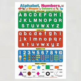 Alphabet Numbers Shapes & Colours - Educational Chart (MM58372)  Alphabet Numbers Shapes & Colours - Educational Chart (MM58372)