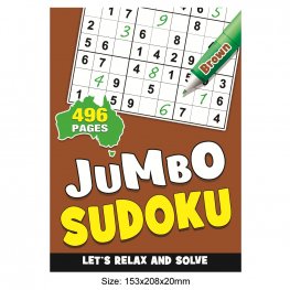 496 Pages Junbo Sudoku Book BROWN (MM92800) 496 Pages Junbo Sudoku Book BROWN (MM92800)