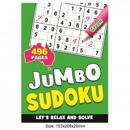496 Pages Junbo Sudoku Book GREEN (MM99700)  496 Pages Junbo Sudoku Book GREEN (MM99700)