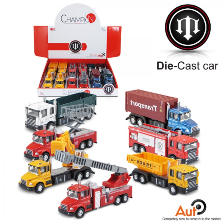 7" Diecast Models City Trucks (4 Assorted) MY2464D-12