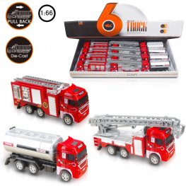 5" Diecast Models 1:66 Fire Truck (3 Assorted) MY2466D-12  5" Diecast Models 1:66 Fire Truck (3 Assorted) MY2466D-12
