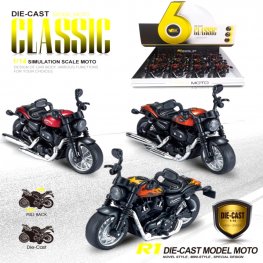 5" Diecast Model 1:14 Moto Bike B (3 Asst. Colours, Pull Back Action) MY2473D-12  5" Diecast Model 1:14 Moto Bike B (3 Asst. Colours, Pull Back Action) MY2473D-12