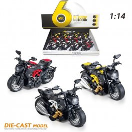 5" Diecast Model 1:14 Moto Bike C (3 Asst. Colours, Pull Back Action) MY2474D-12  5" Diecast Model 1:14 Moto Bike C (3 Asst. Colours, Pull Back Action) MY2474D-12