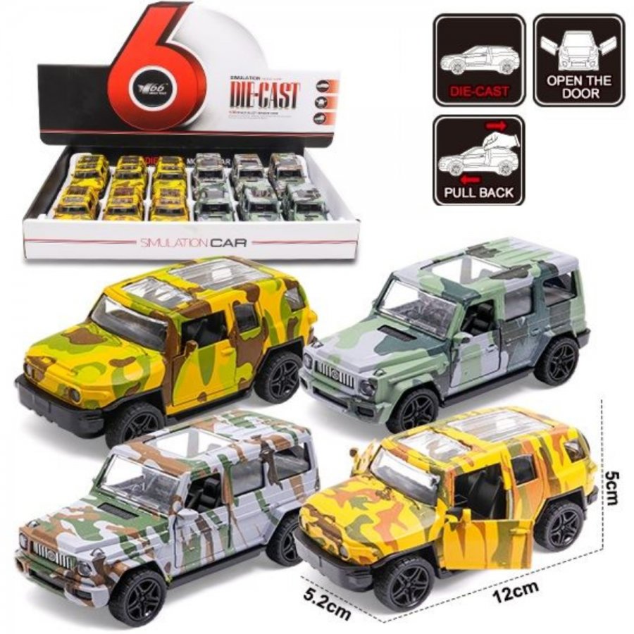 5\" Diecast Models Mercedes-Benz G Class & Toyota FJ Cruiser camouflage (4 Colours Asst.) MY2483D-12