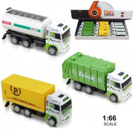 1:66 City Truck B (3 Assorted, Pull Back Action) MY2570D-12  1:66 City Truck B (3 Assorted, Pull Back Action) MY2570D-12