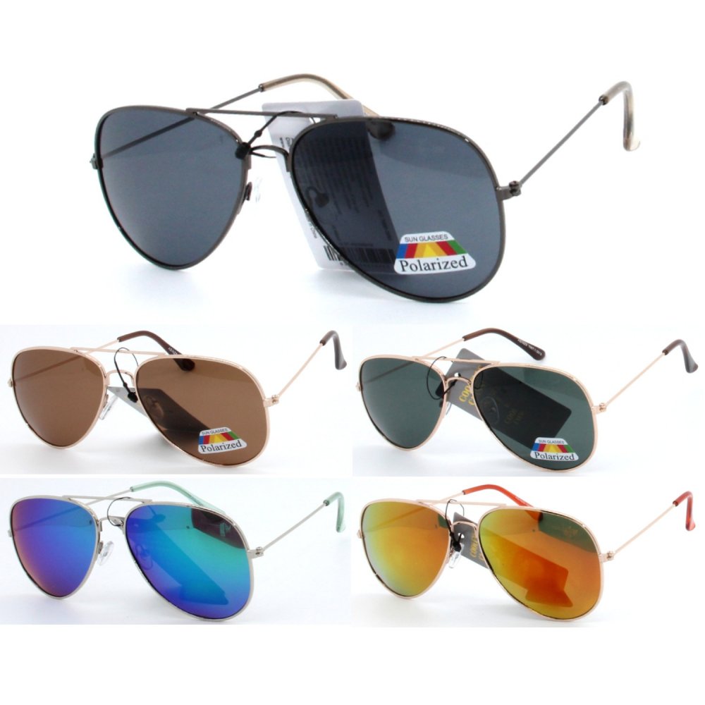 Aviator Metal Polarized Sunglasses AV008PM