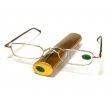 Reading Glasses Metal Frame Spring Temple with Case R9024