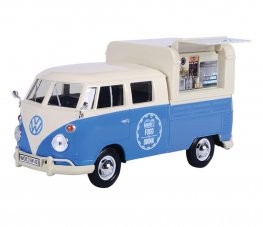 1:24 Volkswagen Type 2 (T1) Food Truck (White with Blue) MM79576FT 1:24 Volkswagen Type 2 (T1) Food Truck (White with Blue) MM79576FT