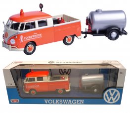 1:24 Volkswagen Type 2 (T1) - Service Pick up and Oil Tank Trailer (Orange) MM79674OT 1:24 Volkswagen Type 2 (T1) - Service Pick up and Oil Tank Trailer (Orange) MM79674OT
