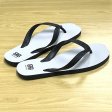 Rubber Strap Mens Double Pluggers Beach Thongs (White/Black)