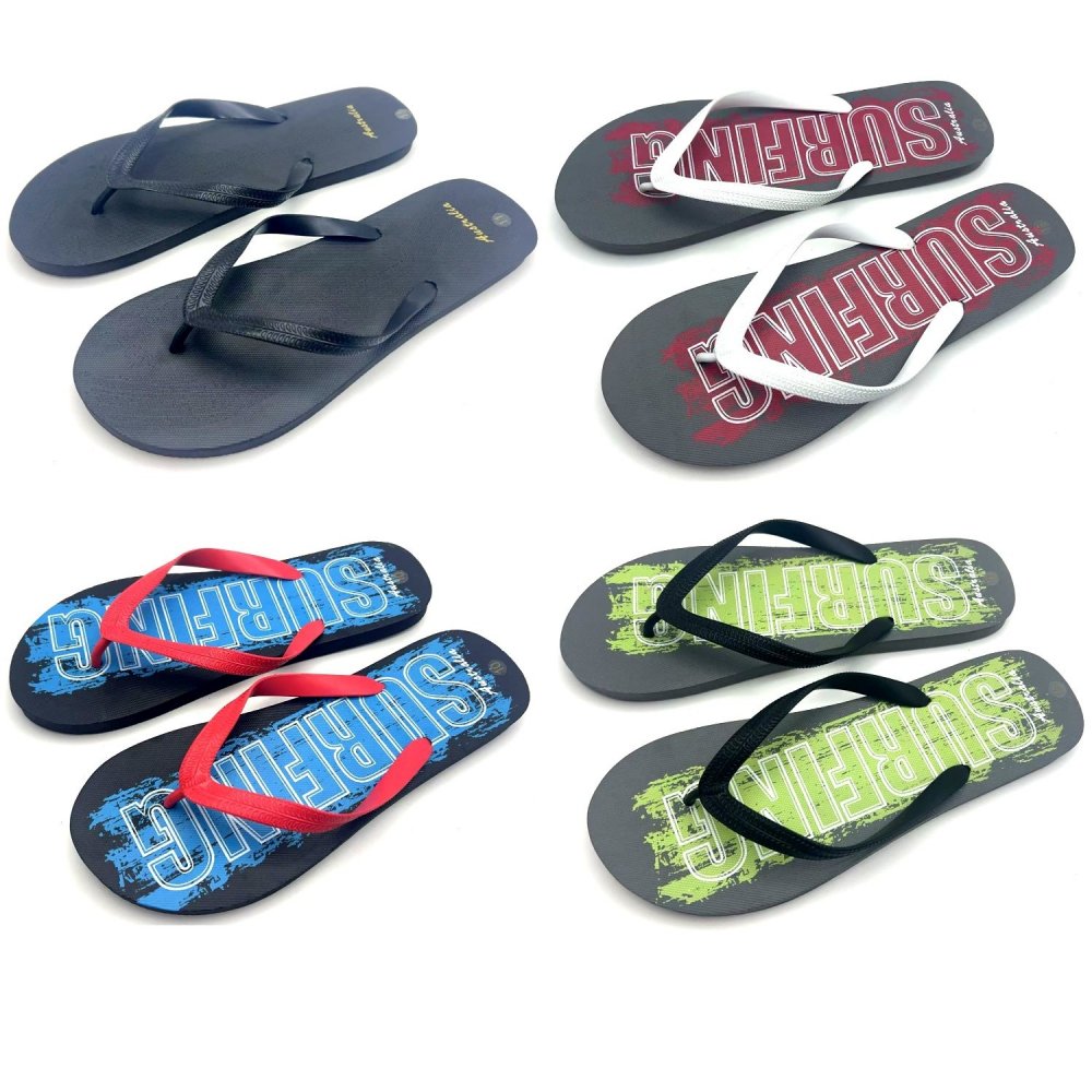 Mens Beach Thongs 4 Style Mixed (Size#10)