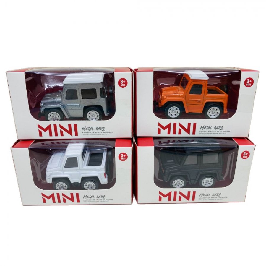 3\" Diecast Mini Pick-Up Vehicle 4 Style Mixed Window Box WGT2407-1