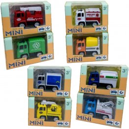3" Diecast Mini Engineering Vehicle 8 Style Mixed Window Box WGT2410-1  3" Diecast Mini Engineering Vehicle 8 Style Mixed Window Box WGT2410-1