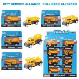 3.5" Diecast Construction Truck in Hangsell Window Box, 6 Style Mixed in CDU WGT2448-24  3.5" Diecast Construction Truck in Hangsell Window Box, 6 Style Mixed in CDU WGT2448-24