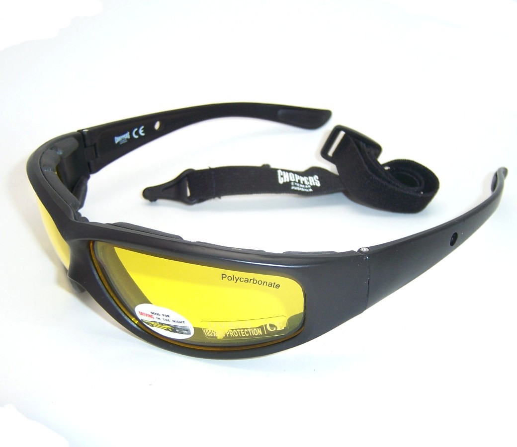 Choppers Night Drive Yellow Lens Goggle Glasses (Anti-Fog Coated) 91747-YL
