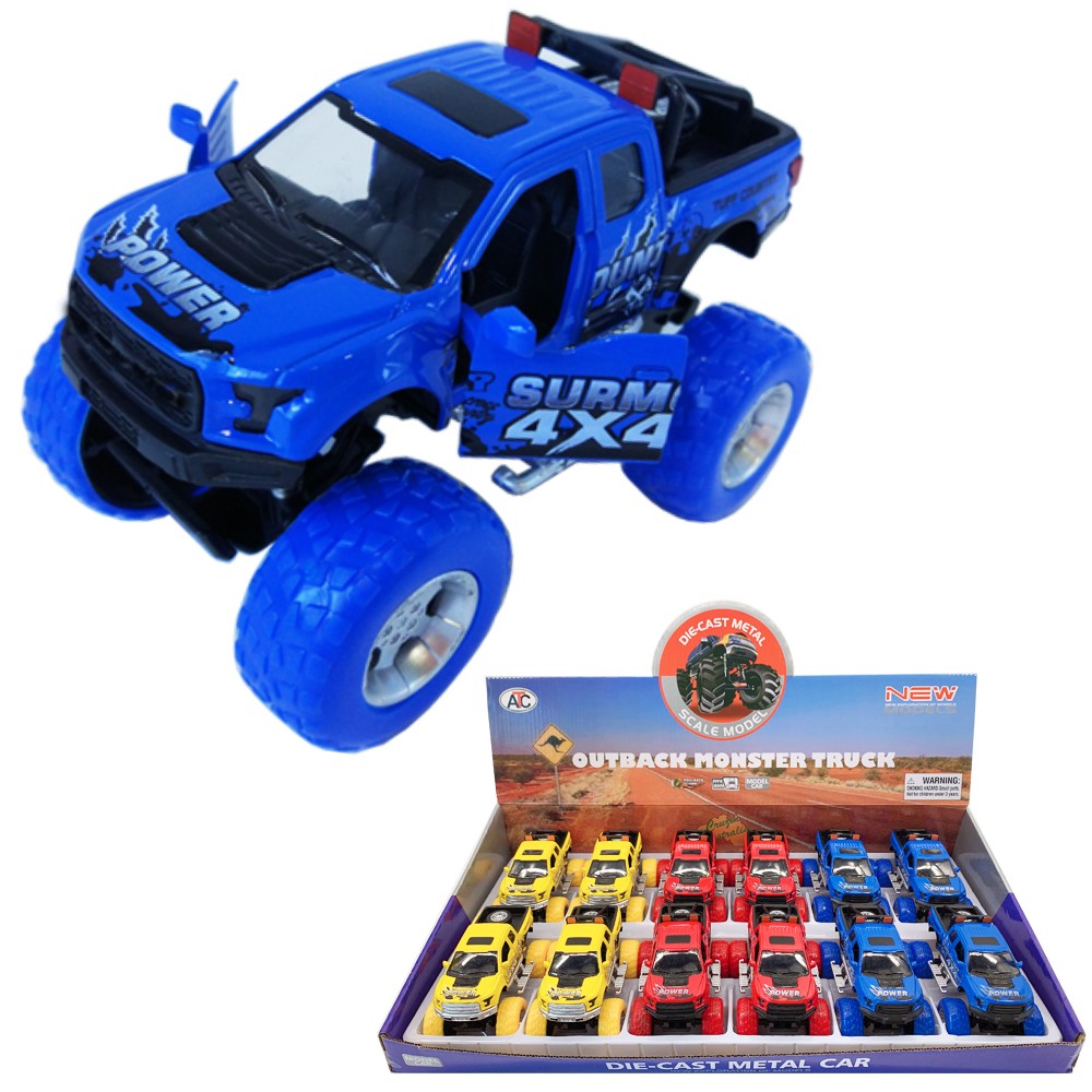 1:36 Diecast Off-Road Ford F-150 Outback Monster Truck, 3 colors assorted AO6108G-12D