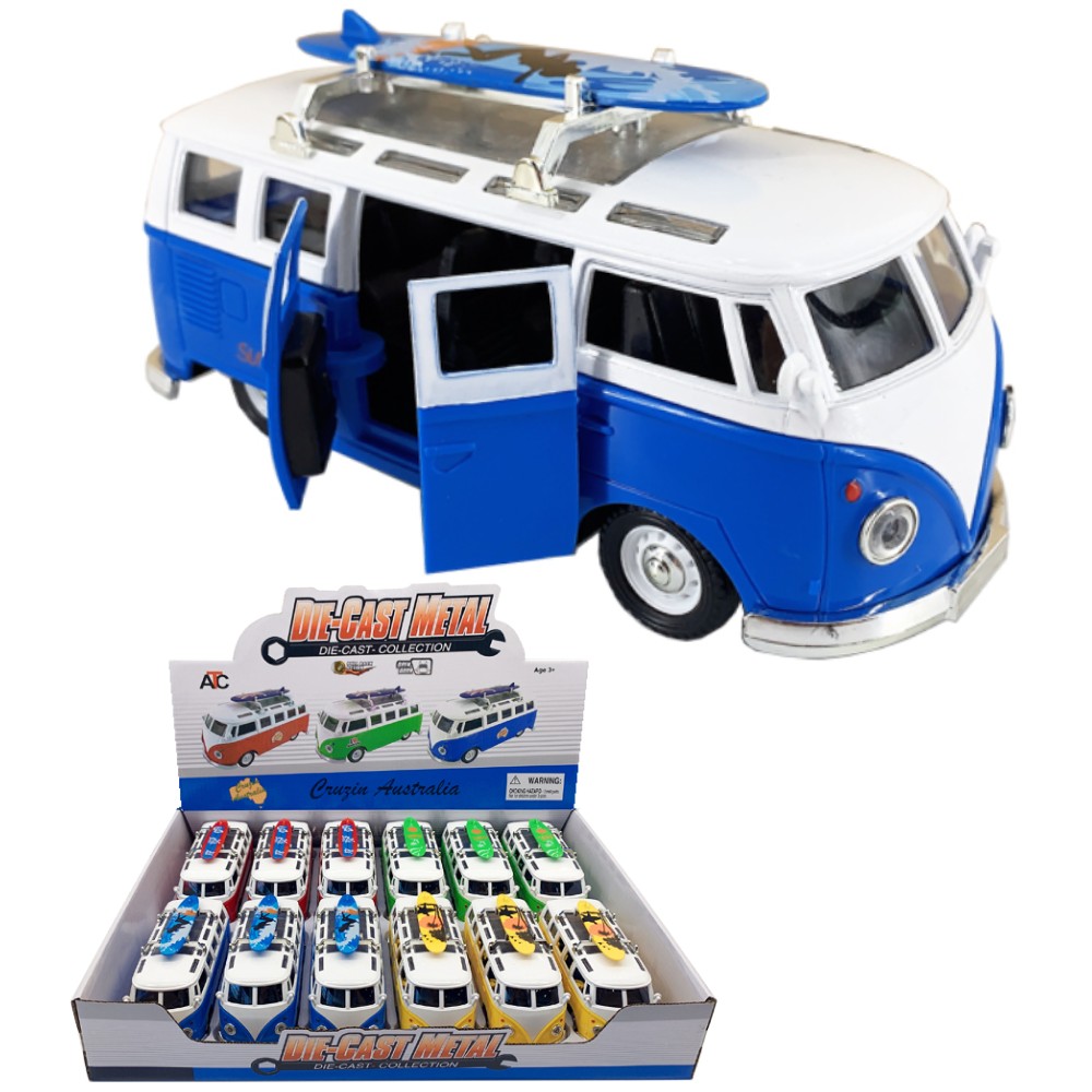 1:32 VW Bus with colour surfboard FY8011S-12D